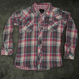 Rails pink and blue flannel